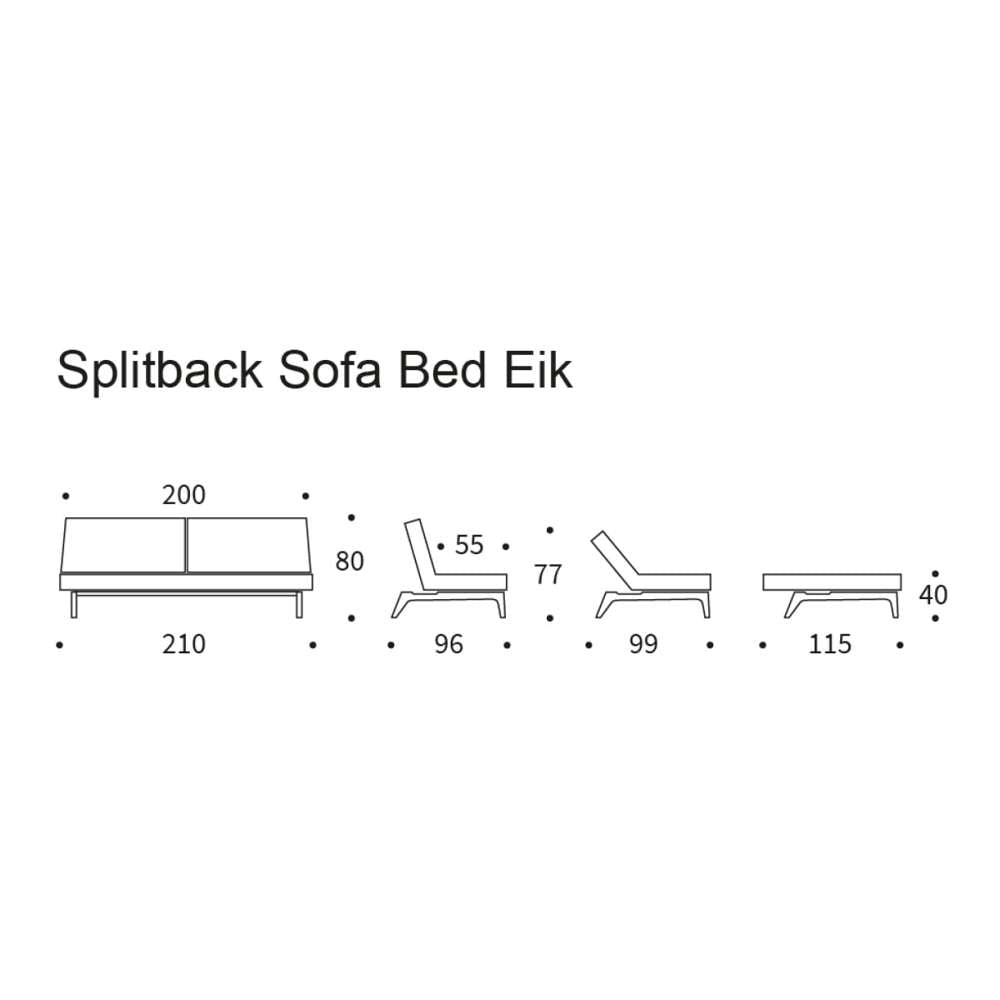 Innovation Living Splitback Eik sovesofa