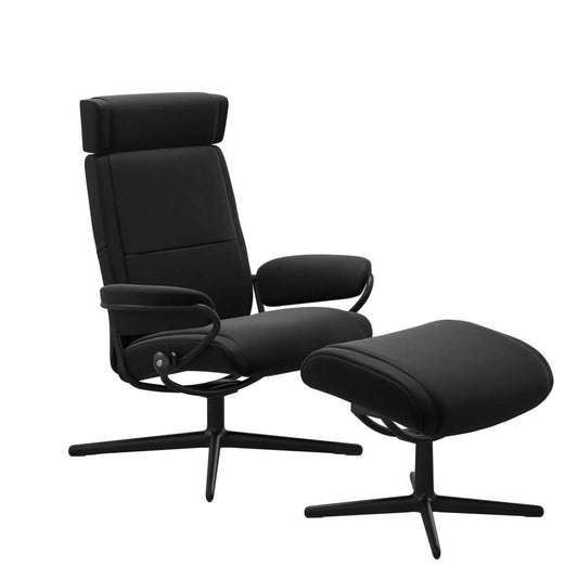 Stressless® Paris Cross lænestol m. nakkestøtte - Black