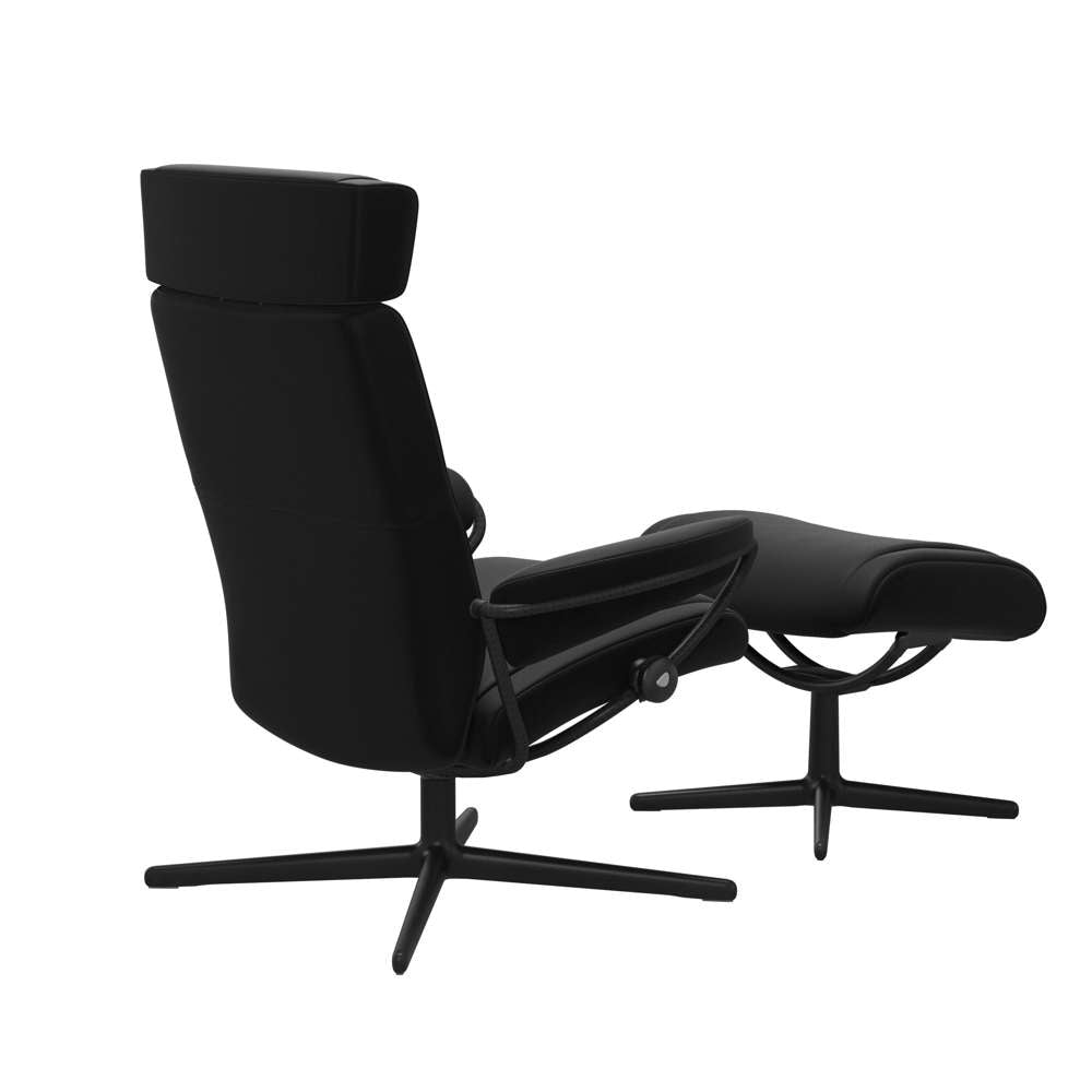 Stressless® Paris Cross lænestol m. nakkestøtte - Black