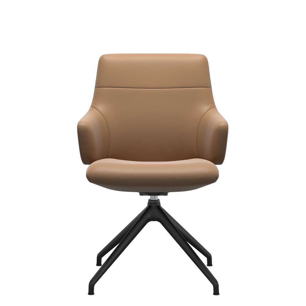 Stressless Chilli low D350 m/ armlæn - Cognac/sort - Paloma | Taupe, Mat sort