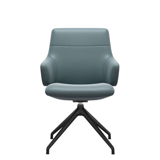 Stressless Chilli low D350 m/ armlæn - Cognac/sort - Paloma | Teal Blue, Mat sort