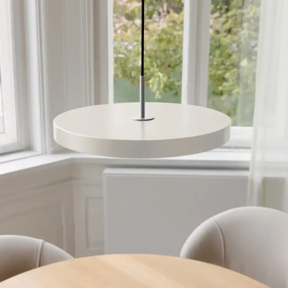 Asteria Medium Pearl White - Steel Top 43 x 14 cm, 2.7m cordset Pendel