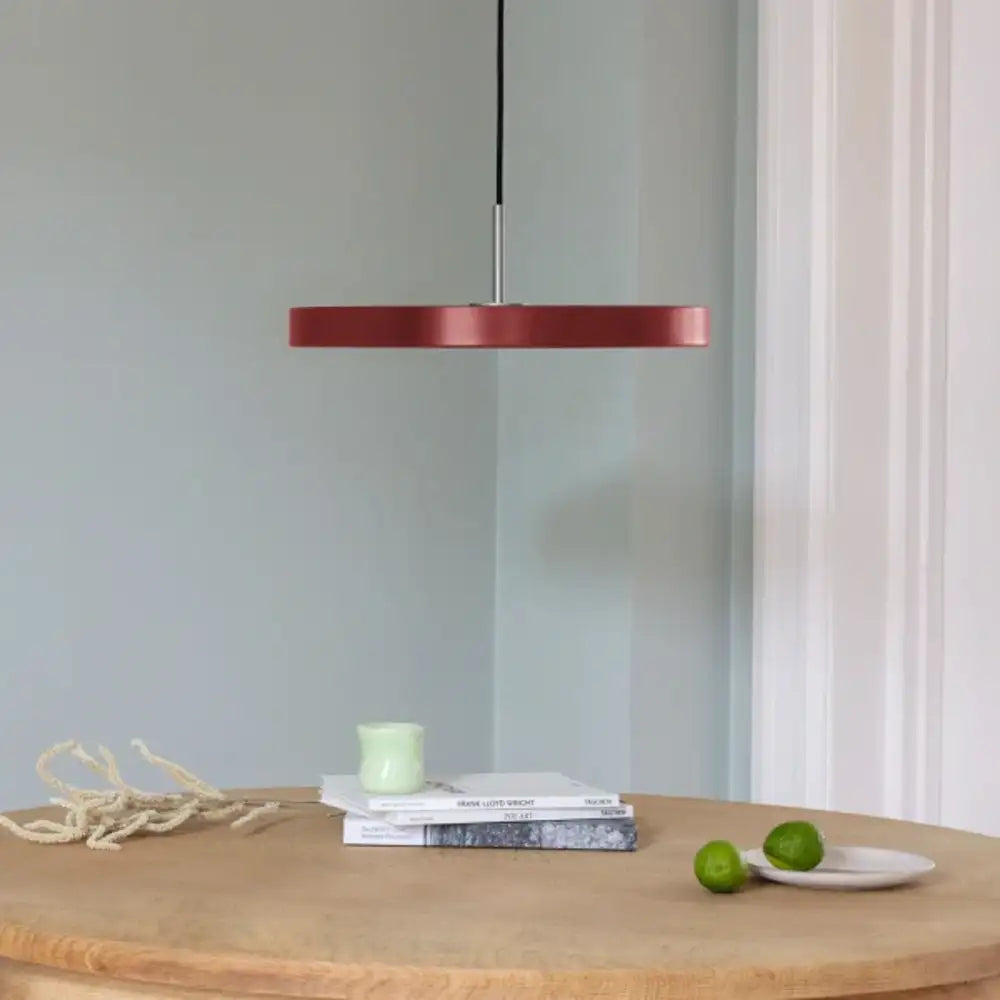 Asteria Medium Ruby Red - Steel Top 43x 14 cm, 2.7m cordset Pendel