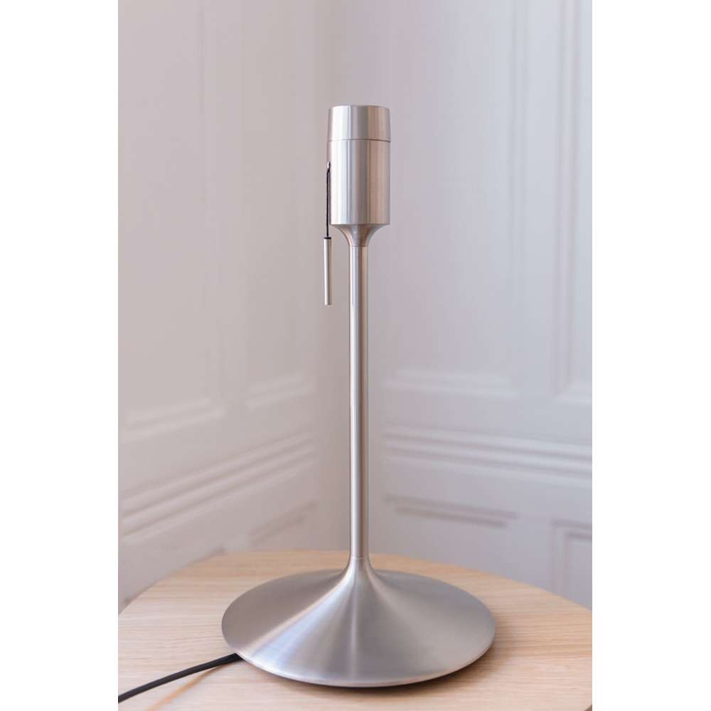 Santé table stand brushed steel, w/USB, H 42 cm Bordlampe