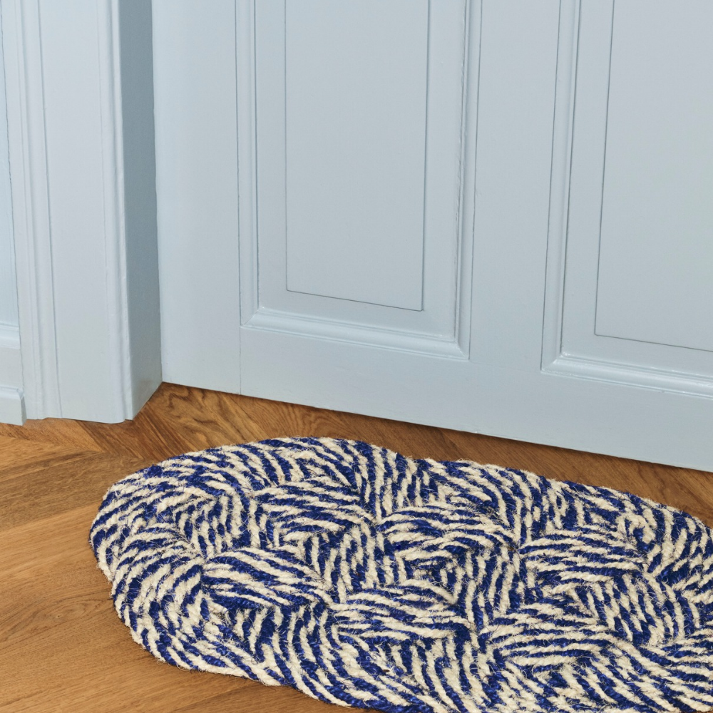 Hay Coco Swirl Dørmåtte, BLue and Off-White