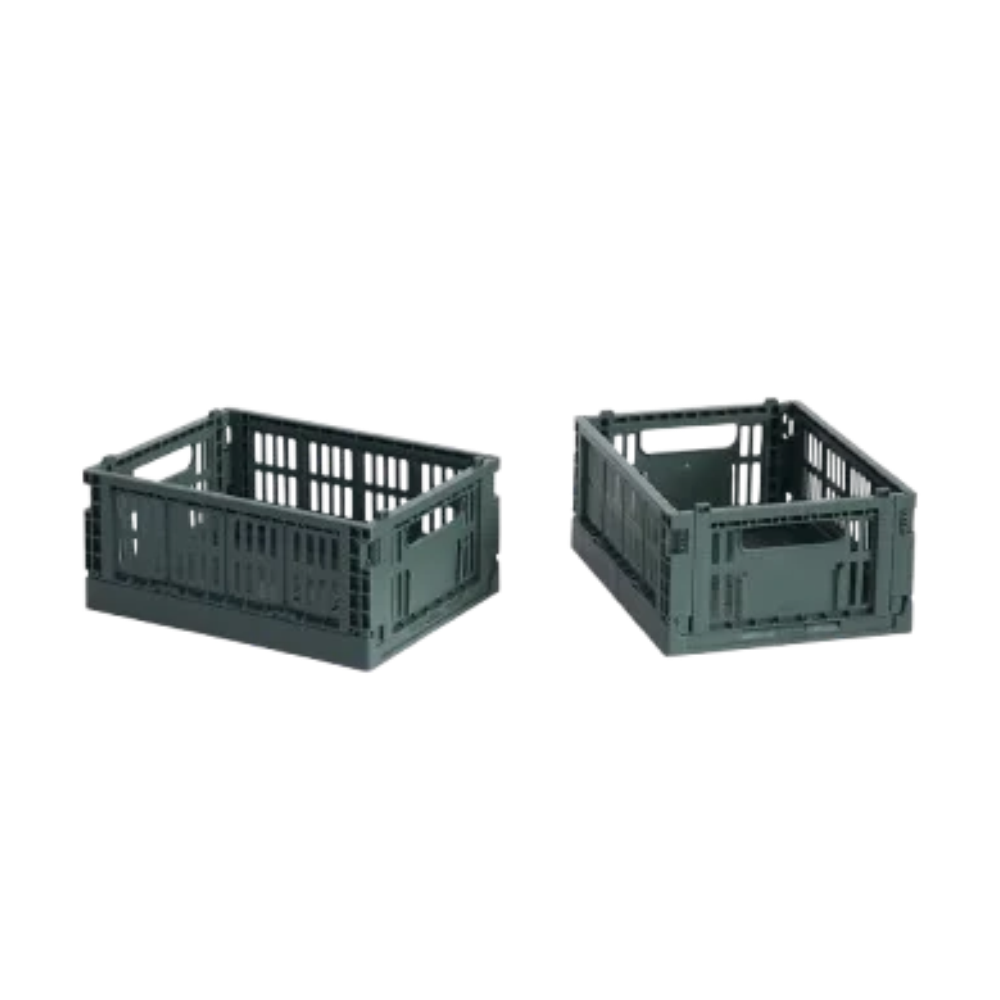 Hay Colour Crate, Dark Green - Mini, Sæt af 2 stk