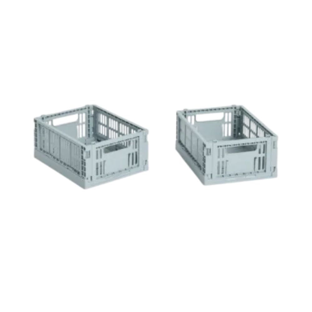 Hay Colour Crate, Dusty Blue - Mini, Sæt af 2 stk