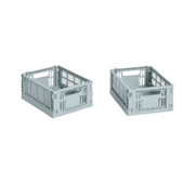 Hay Colour Crate, Dusty Blue - Mini, Sæt af 2 stk
