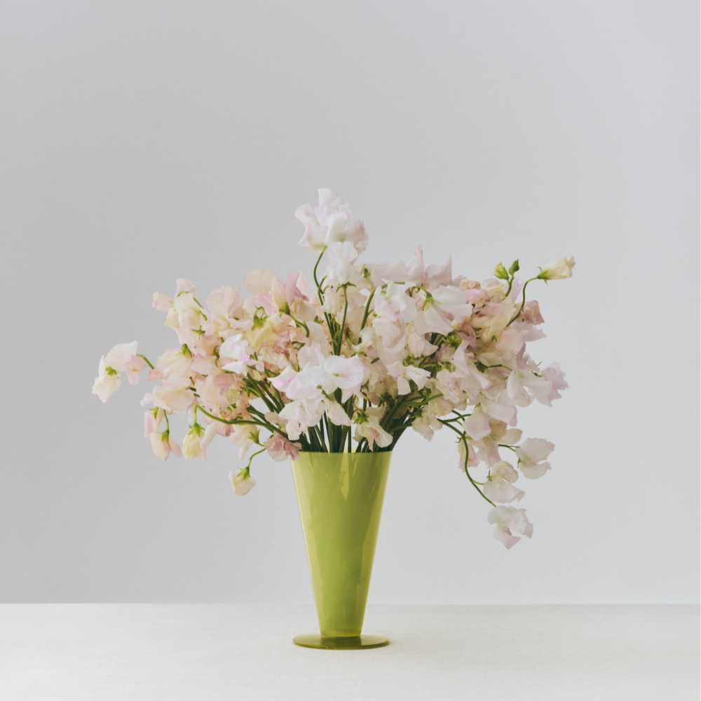 Hay Conical Vase, Light Green og Dark Lime - Small