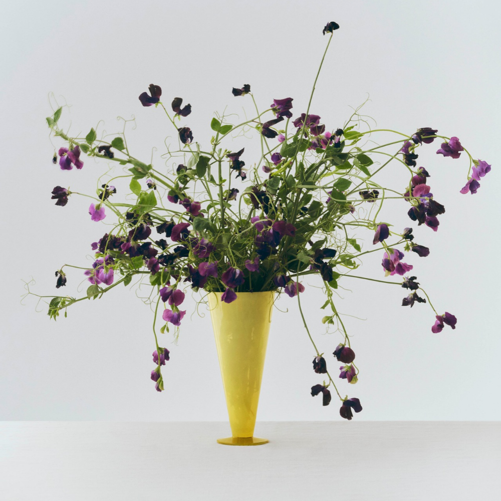 Hay Conical Vase, Yellow og Lime Green - Large