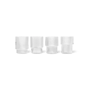 Ferm Living Ripple Glas - Sæt af 4 - Klar