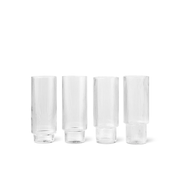 Ferm Living Ripple Long Drink Glas - Sæt af 4 - Klar