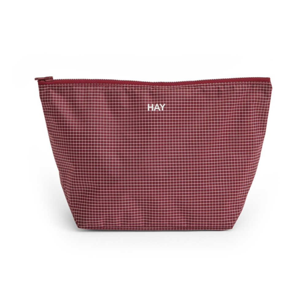 Hay Grid Toilettaske, Burgundy - Medium