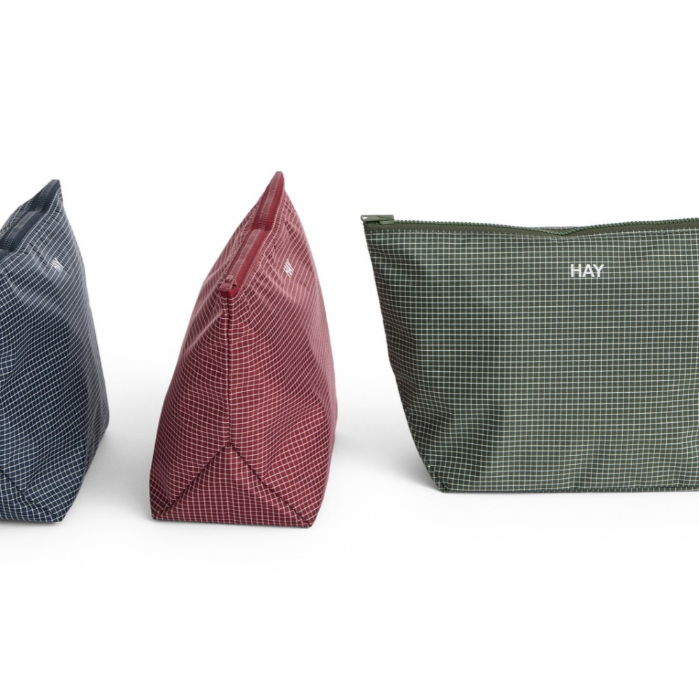 Hay Grid Toilettaske, Dark Green - Medium