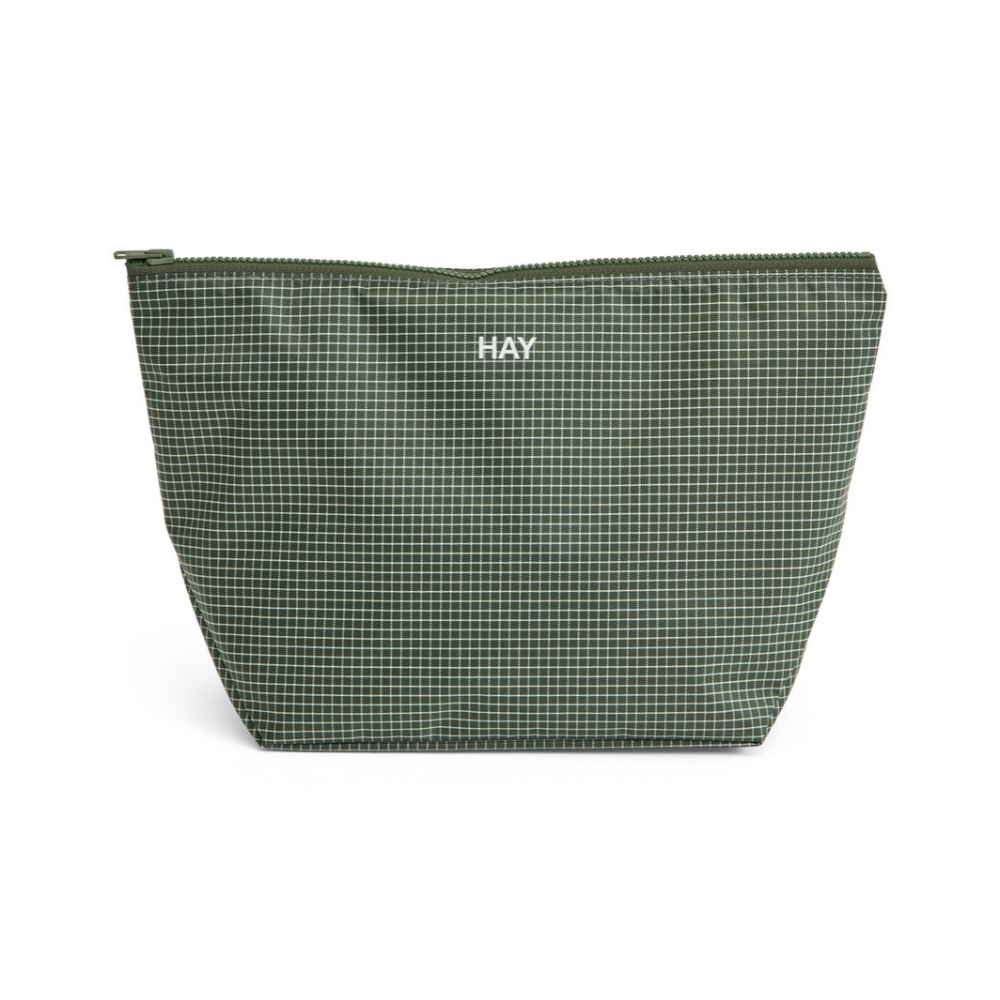 Hay Grid Toilettaske, Dark Green - Medium