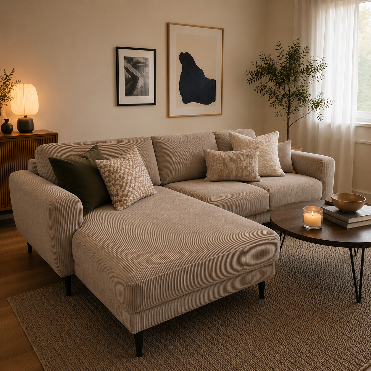 Lundby sofa med chaiselong