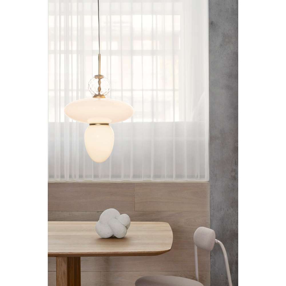 Rizzatto 43 pendel, satin brass / opal Loftlampe