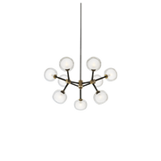 Nabila 552.19 chandelier matt black + brushed brass + clear glass Pendel