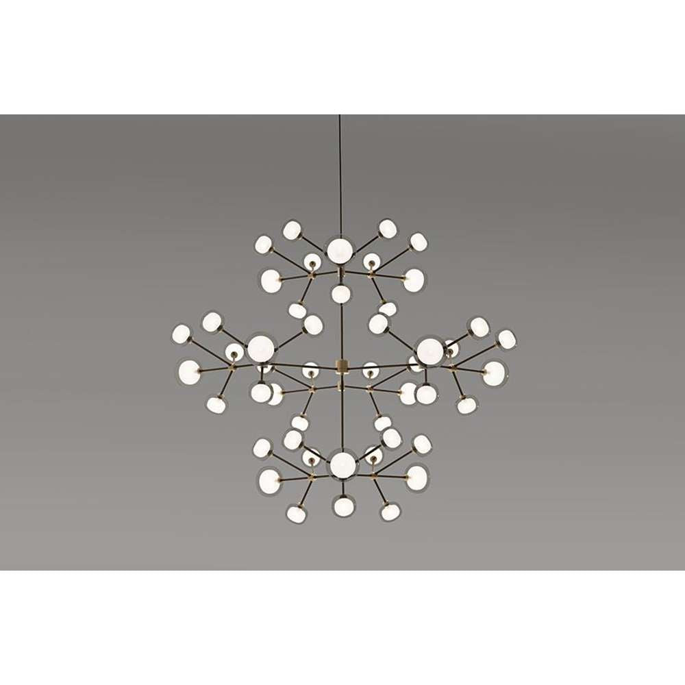 Nabila 552.48 chandelier matt black + brushed brass + clear glass Pendel