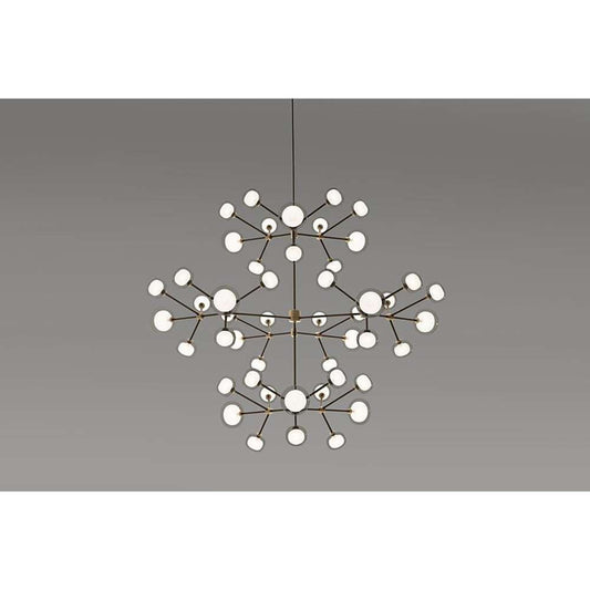 Nabila 552.48 chandelier matt black + brushed brass + clear glass Pendel