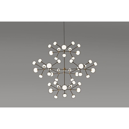 Nabila 552.48 chandelier matt black + brushed brass + clear glass Pendel Pendel