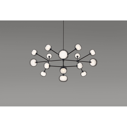 Nabila 552.16 chandelier matt black + black chrome + smoke glass Pendel Pendel