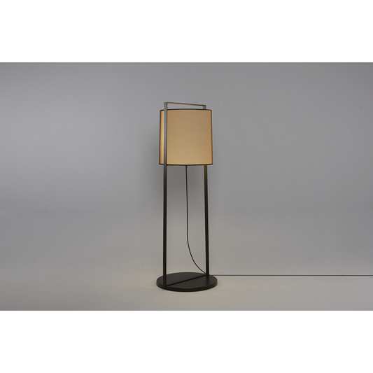 Macao 551.64 floor sand black + beige fabric and black net Gulvlampe Gulvlampe