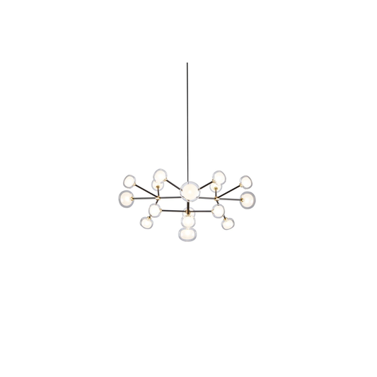 Nabila 552.16 chandelier matt black + brushed brass + clear glass Pendel Pendel