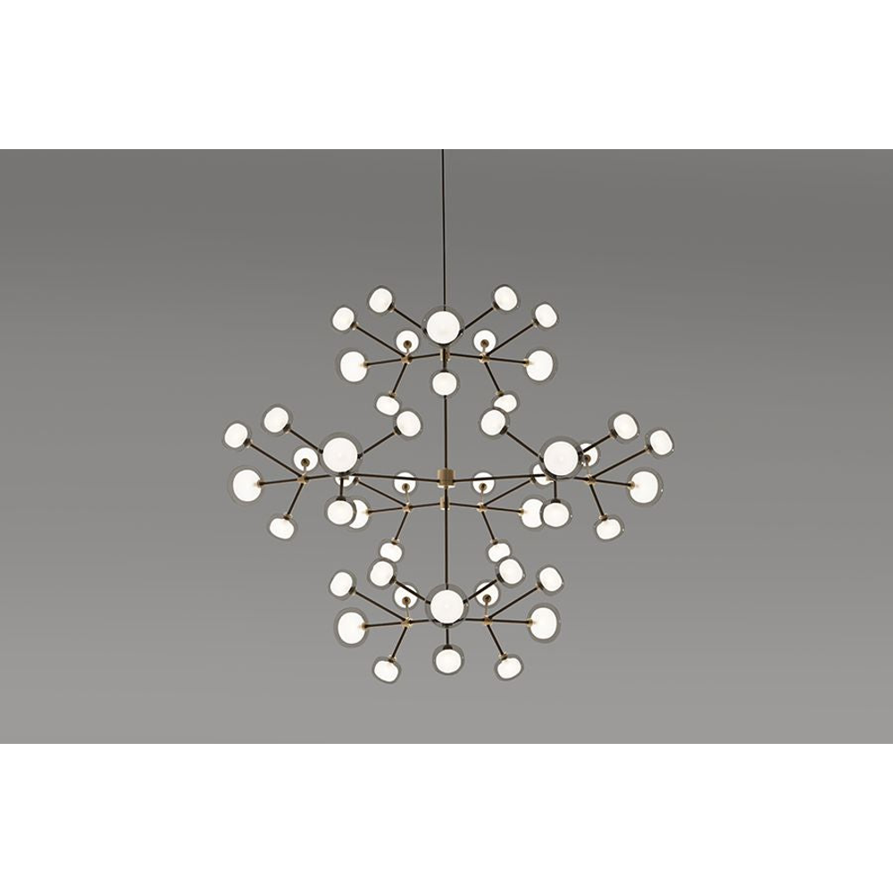 Nabila 552.48 chandelier matt black + brushed brass + clear glass Pendel