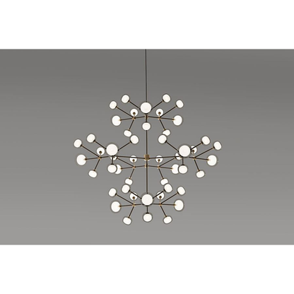 Nabila 552.48 chandelier matt black + brushed brass + clear glass Pendel