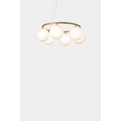 Miira 6 circular, brass / opal Loftlampe