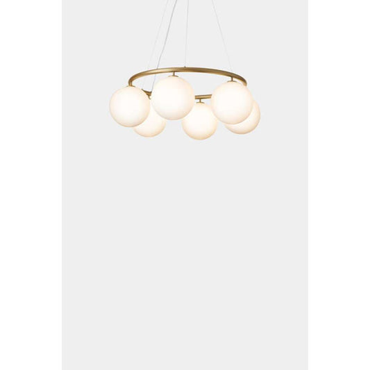 Miira 6 circular, brass / opal Loftlampe