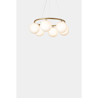 Miira 6 circular, brass / opal Loftlampe Loftlampe