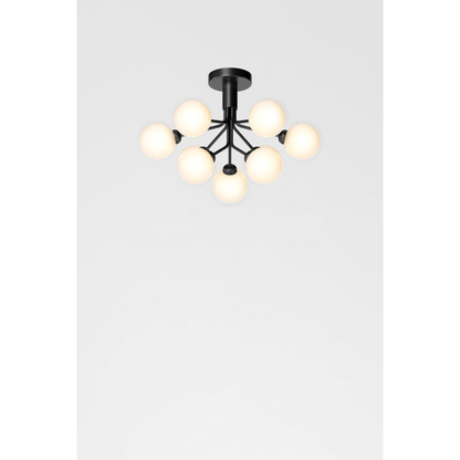 Apiales 9 ceiling, satin black / opal Loftlampe Loftlampe