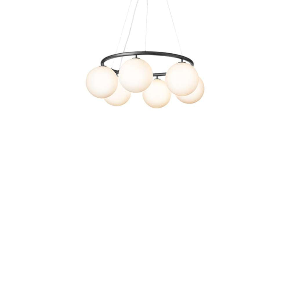 Miira 6 circular, rock grey / opal Loftlampe