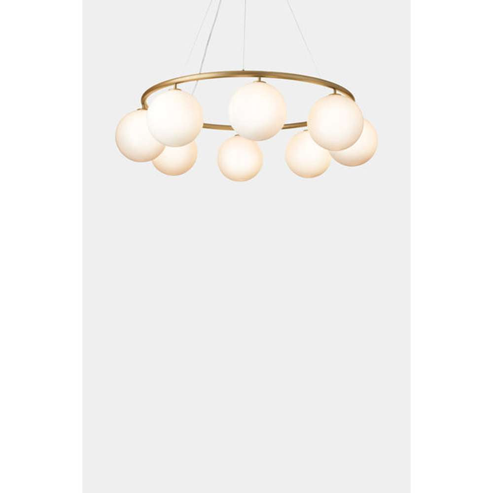 Miira 8 circular, brass / opal Loftlampe