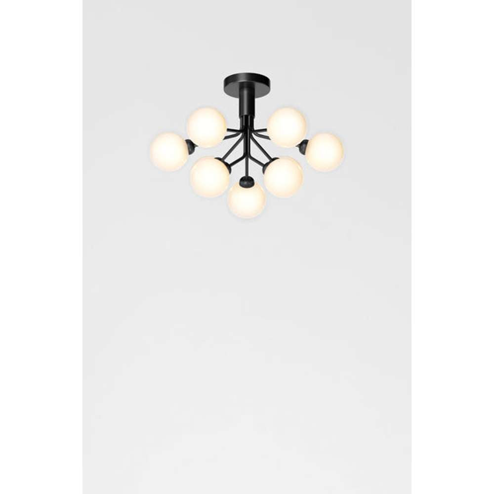 Apiales 9 ceiling, satin black / opal Loftlampe