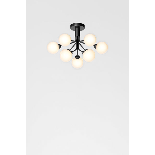 Apiales 9 ceiling, satin black / opal Loftlampe Loftlampe