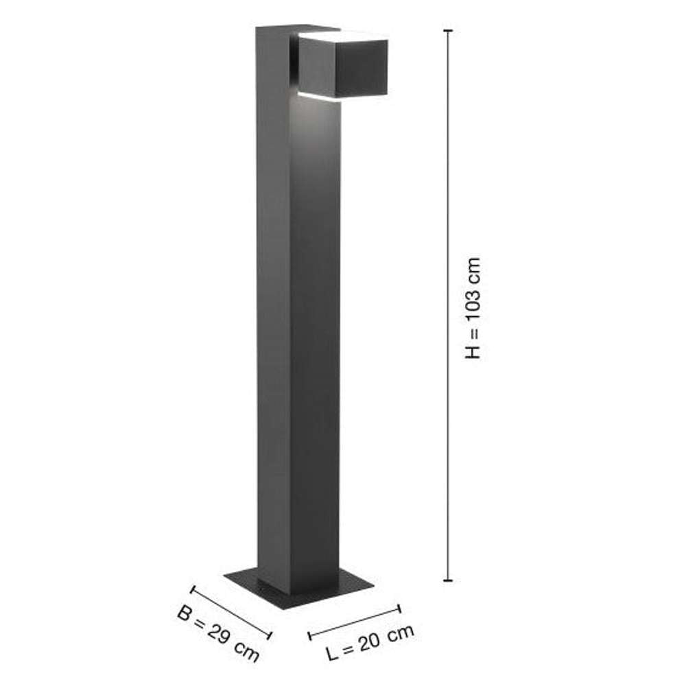 Q-amin led bedlampe antracit