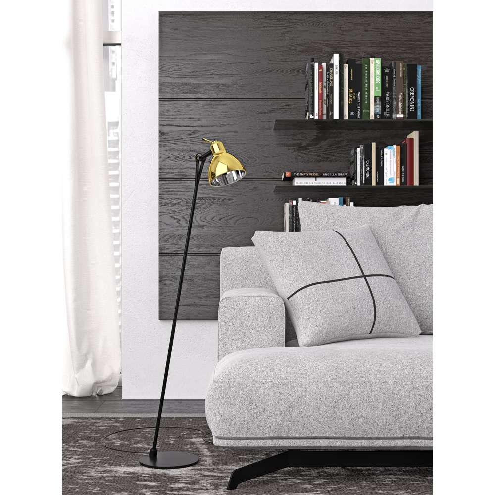 Luxy glam f0 gulvlampe sort/guld Gulvlampe