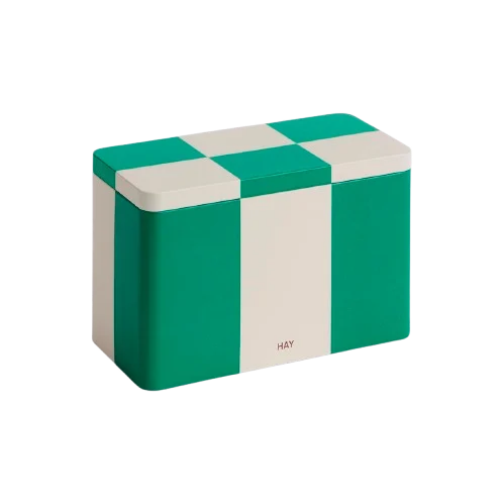 Hay Tin Container, Off-White og Green - Medium