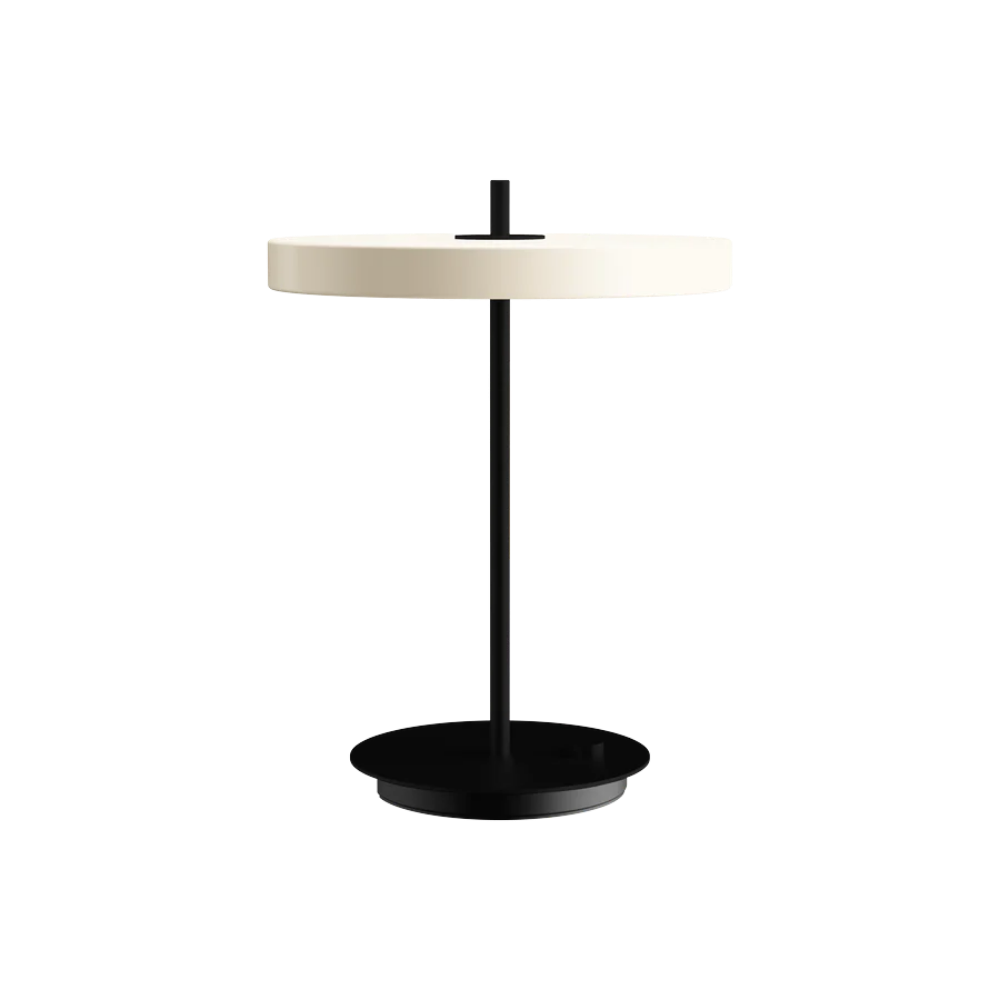 Asteria Table Pearl white Black base  Bordlampe