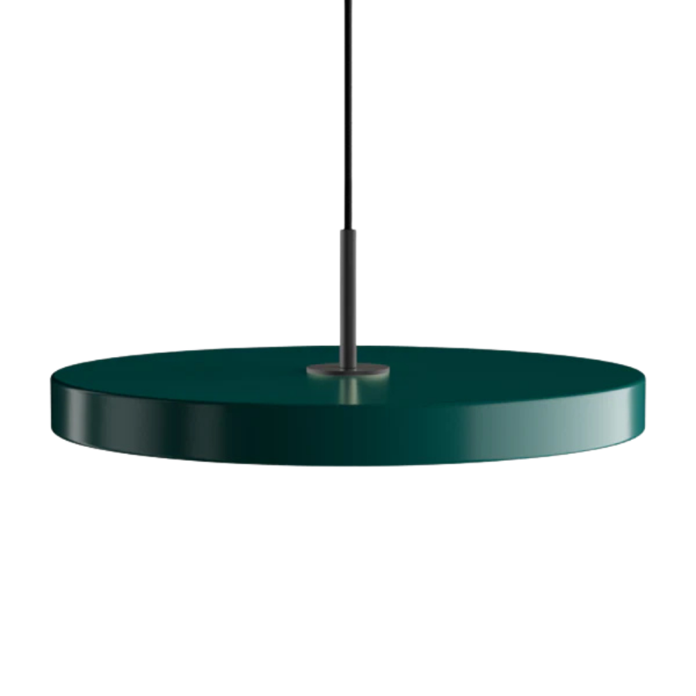Asteria Medium Fores Green - Black Top 43 x 14 cm, 2.7m cordset Pendel