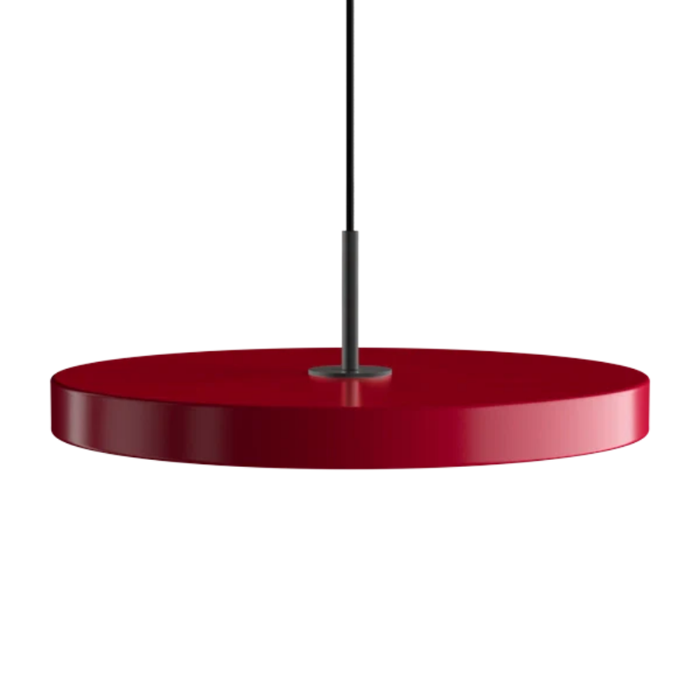 Asteria Medium Ruby Red - Black Top 43x 14 cm, 2.7m cordset Pendel