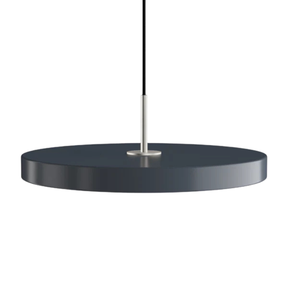 Asteria Medium Anthracite Grey - Steel Top 43 x 14 cm, 2.7m cordset Pendel