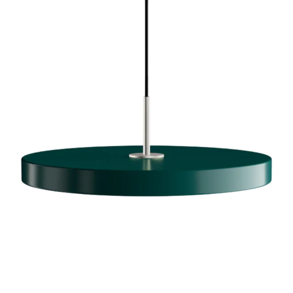 Asteria Medium Forest Green - Steel Top 43 x 14 cm, 2.7m cordset Pendel