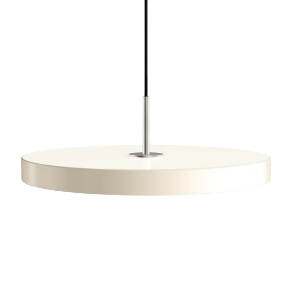 Asteria Medium Pearl White - Steel Top 43 x 14 cm, 2.7m cordset Pendel
