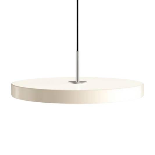 Asteria Medium Pearl White - Steel Top 43 x 14 cm, 2.7m cordset Pendel