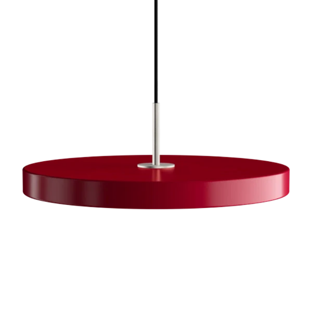 Asteria Medium Ruby Red - Steel Top 43x 14 cm, 2.7m cordset Pendel