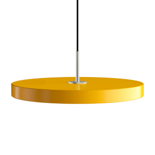 Asteria Medium Saffron Yellow - Steel Top 43 x 14 cm, 2.7m cordset Pendel